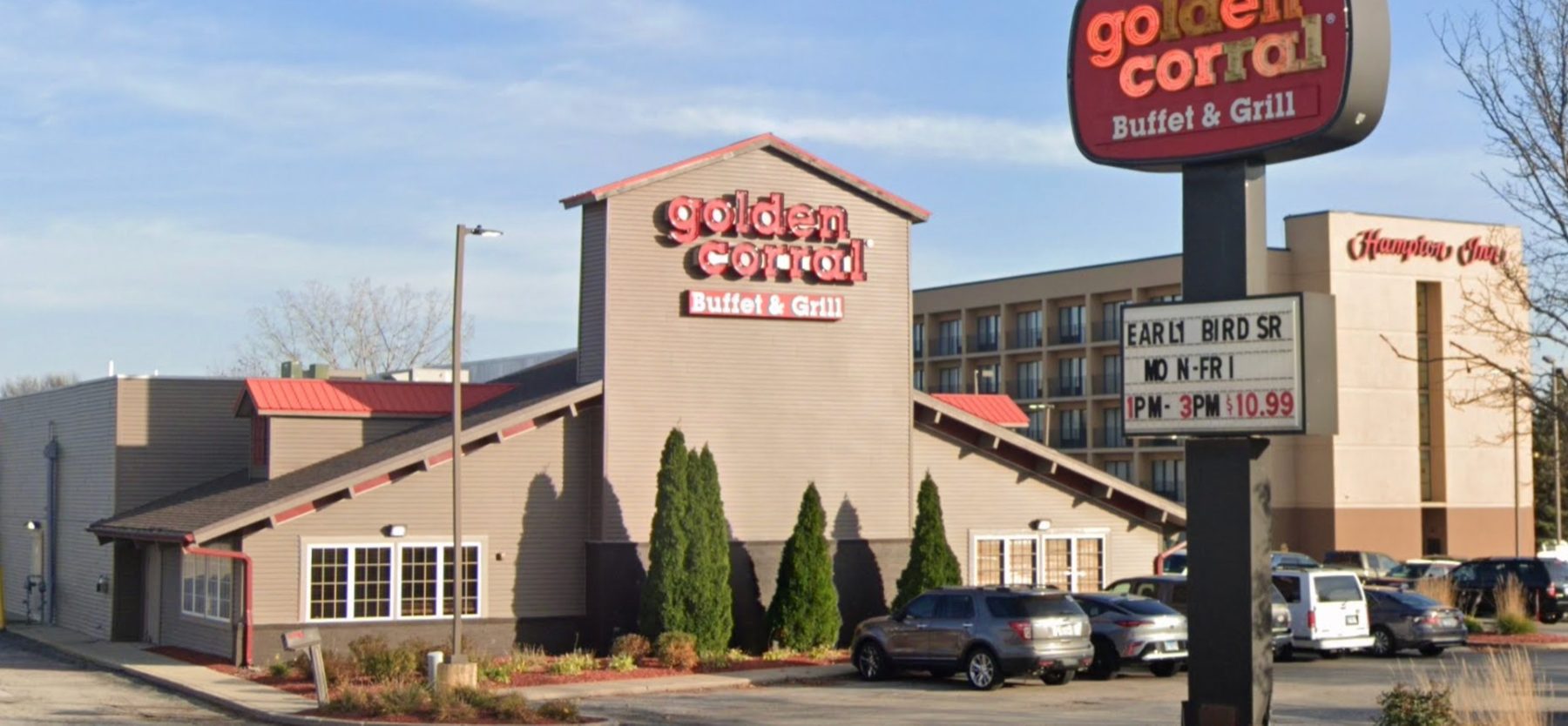 Golden Corral restaurant building at Pinewood Crossing